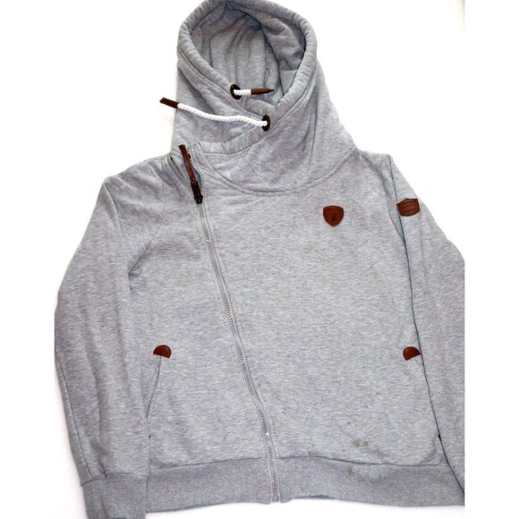 Wanakome Hoodie XL Gray Cowl Neck Zip Outdoor Casual Cozy Aesthetic - Picture 1 of 9